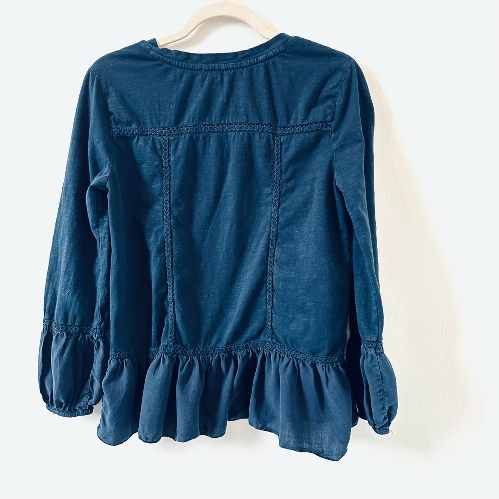 Sundance navy blue embroidered peasant style top size medium - Picture 4 of 13